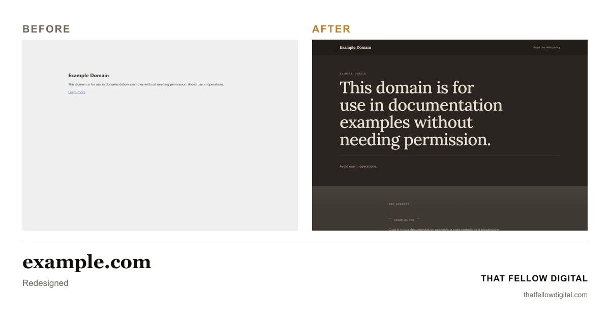 example.com before and after